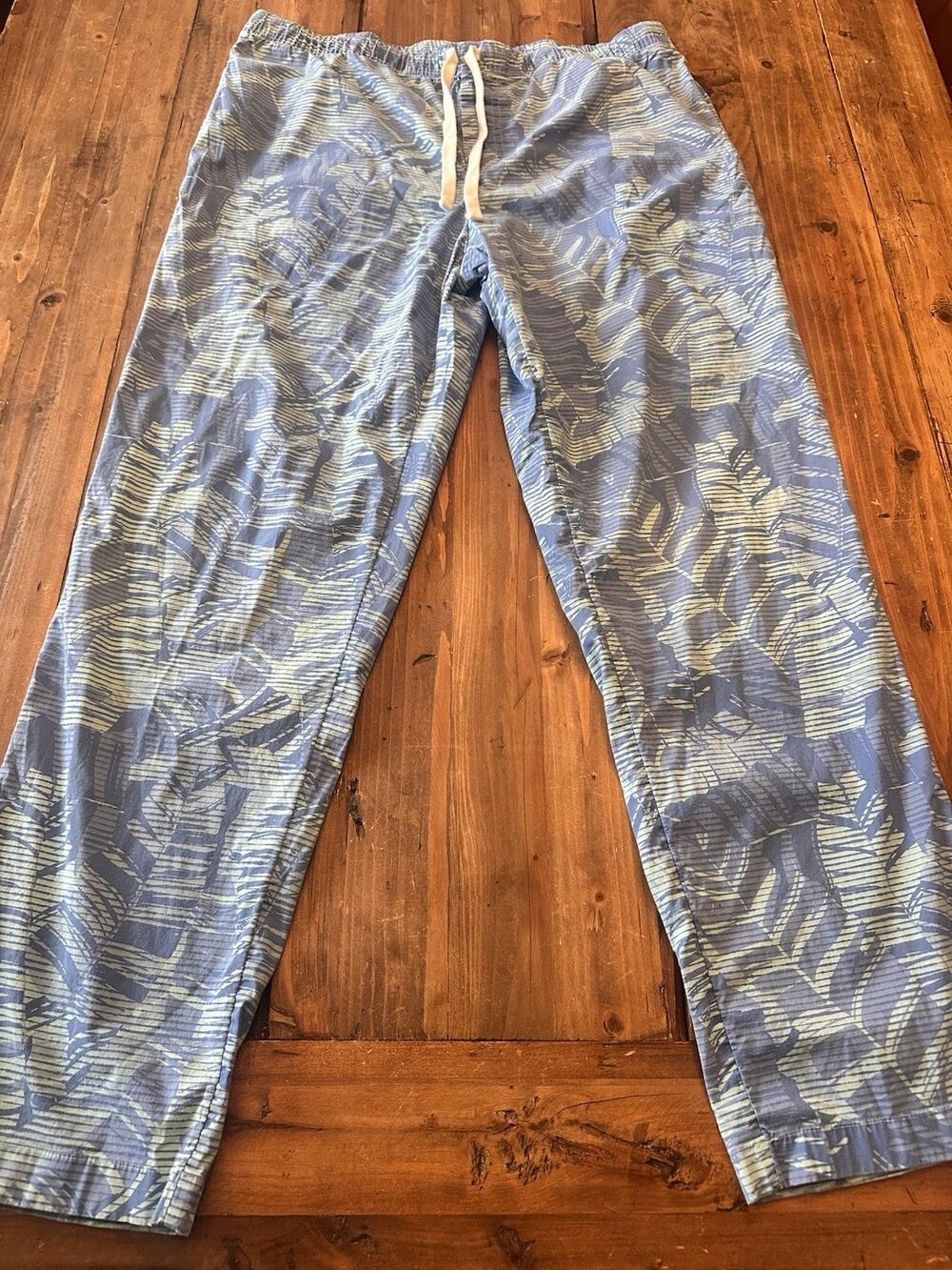 Vineyard Vines Lounge Pants Men's Bayside Blue Camo Size Large Palm Tropical